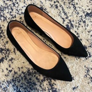 Black suede pointed toe J.Crew flats size 7.5